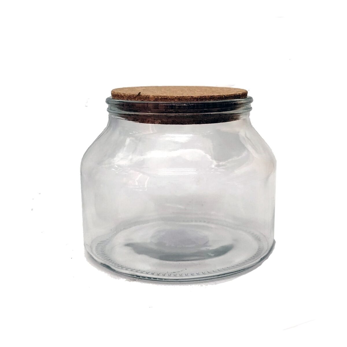 Glass jar (1.6l) with cork lid